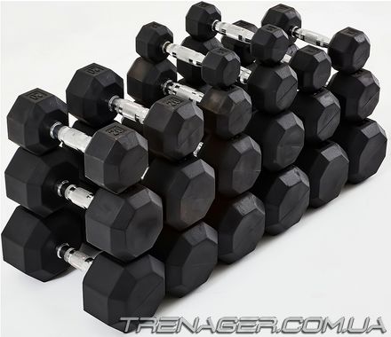 Гексагональный гантельний ряд Fitnessport FF 51D2C-10-50 кг (21 пара) 1260 кг