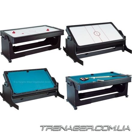 Игровой стол-трансформер (пул + аэрохоккей) "Twister" (202x112x82) black